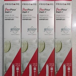 4 packs PurePour PWF-1 Water & Ice Refrigerator Filter
